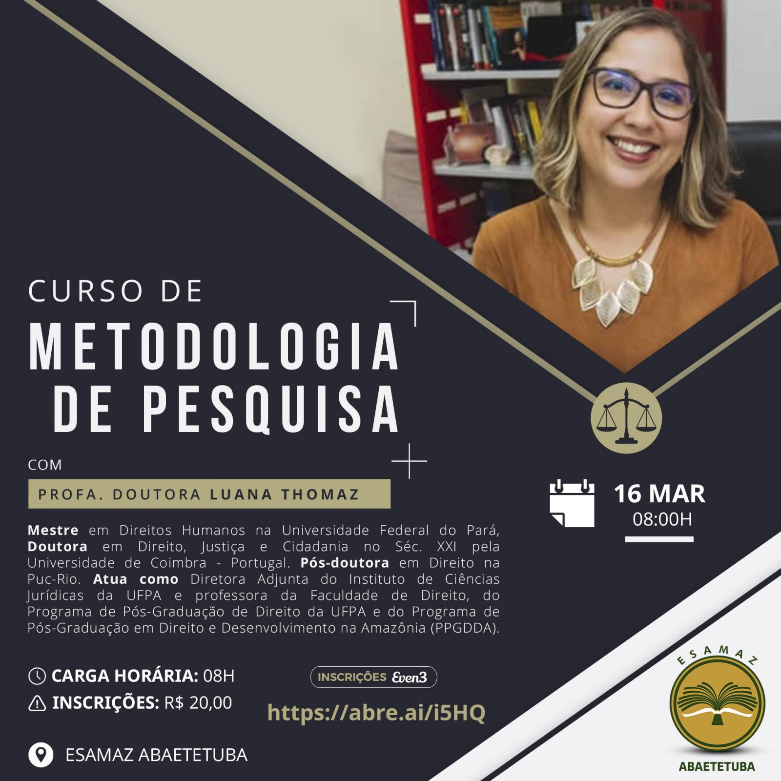 Esamaz Abaetetuba abre as inscrições para o curso de Metodologia de Pesquisa